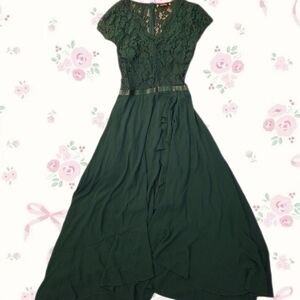 Fairycore forest lace formal dress
